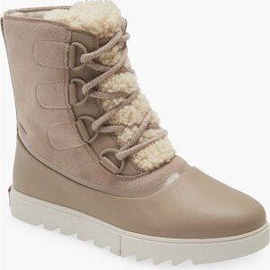 Sorel Women's Joan of Arctic Next Lite WP Boots in Omega Taupe/Fawn